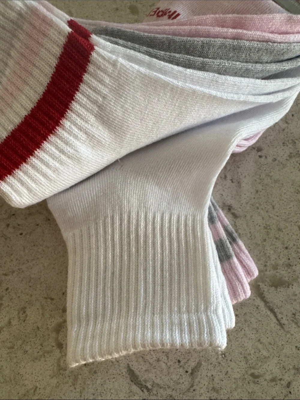Marilyn Monroe Pink & Red Striped Ankle Socks - 5 Pairs